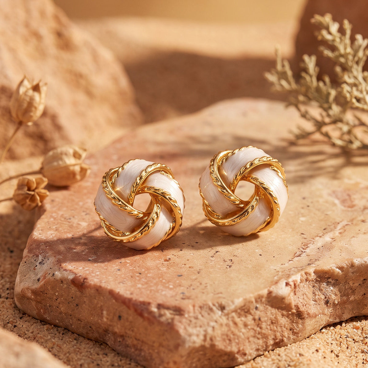 Ivory Twist Studs