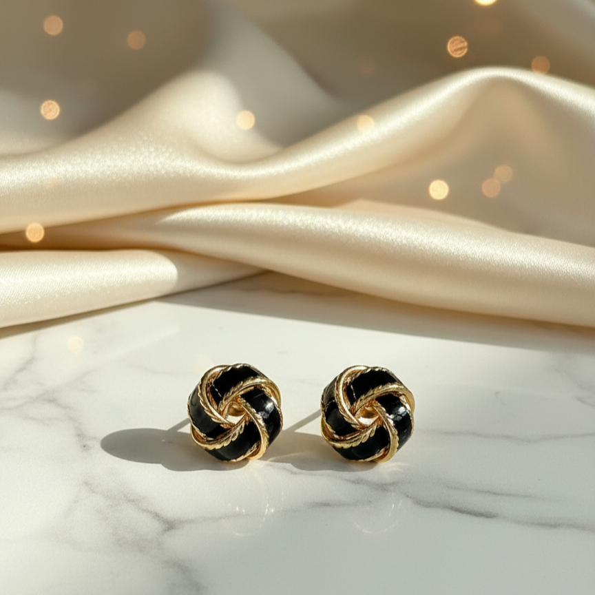Ebony Knot Studs