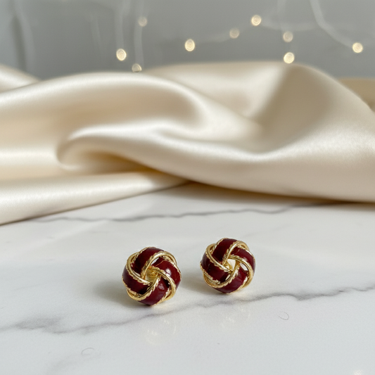 Ruby Twist Studs