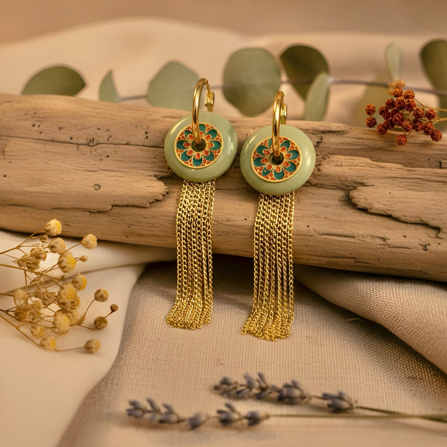 Celadon Bloom Tassels