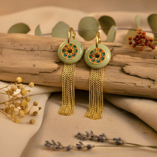 Celadon Bloom Tassels
